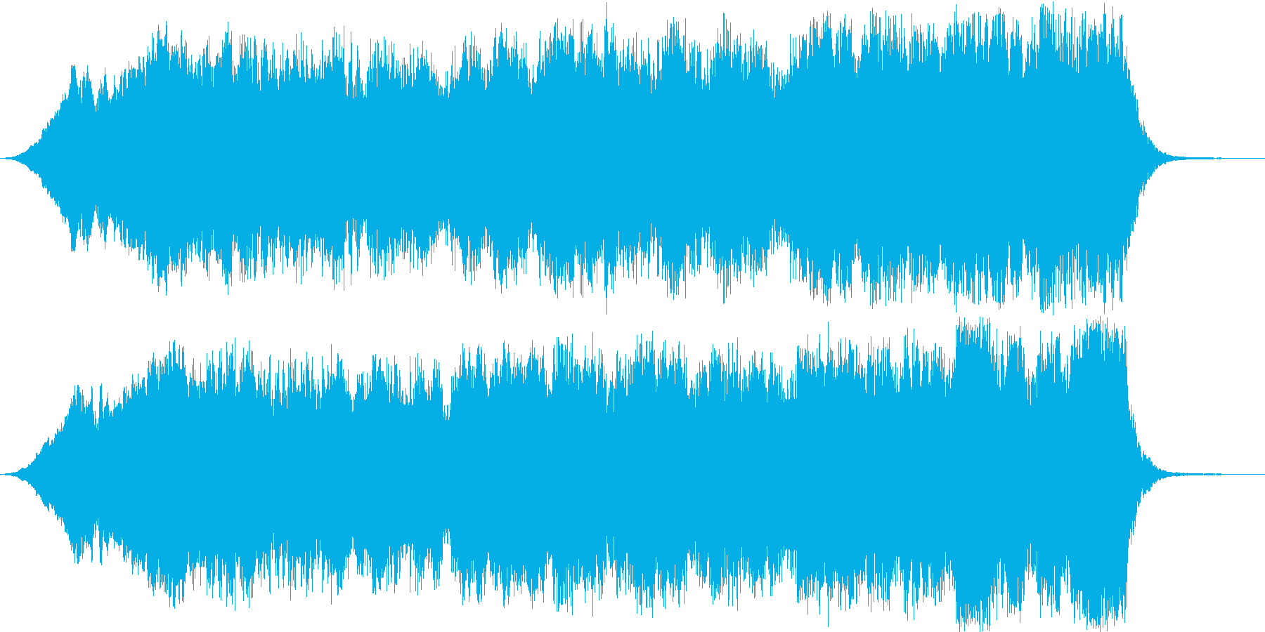 広がりのあるピアノのオーケストラ調の音の再生済みの波形