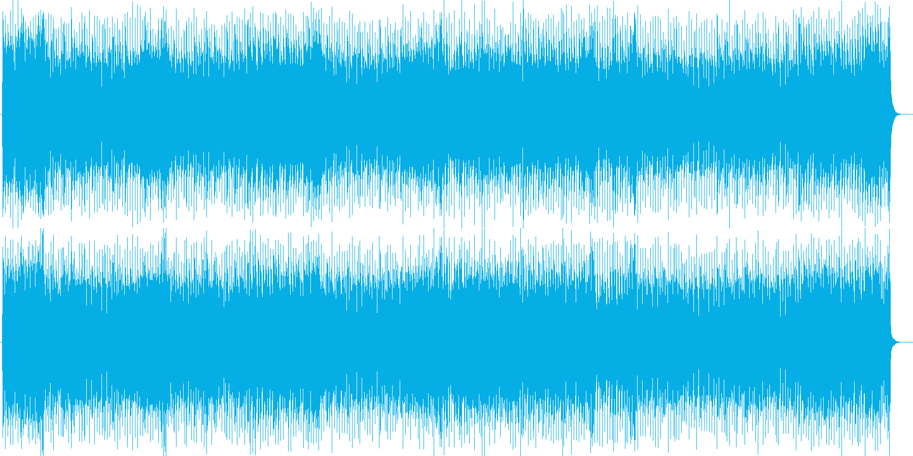 激しく勢いあるリズムによるハードロックの再生済みの波形