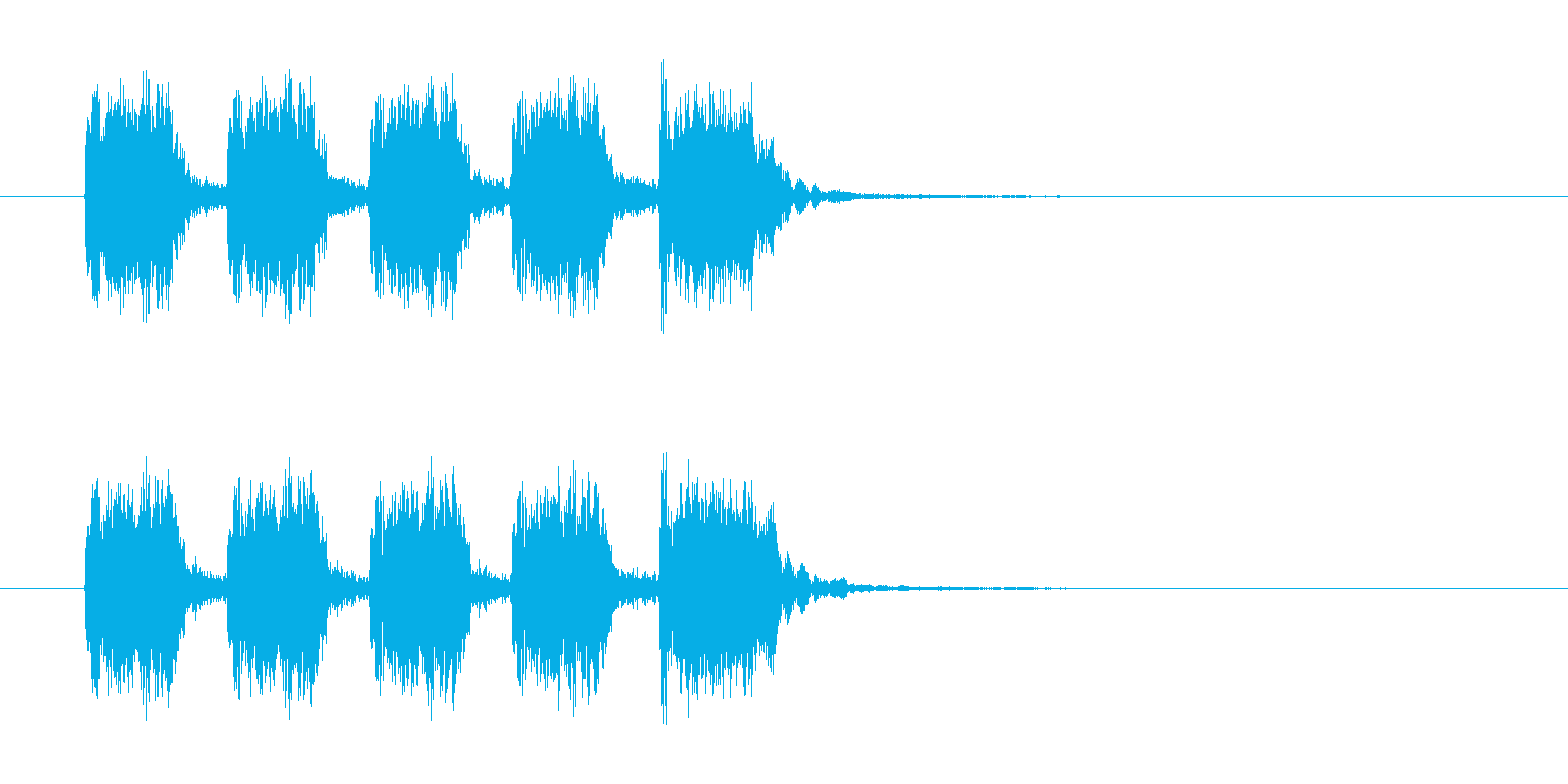 シンプルなリズムを刻んだギター曲の再生済みの波形