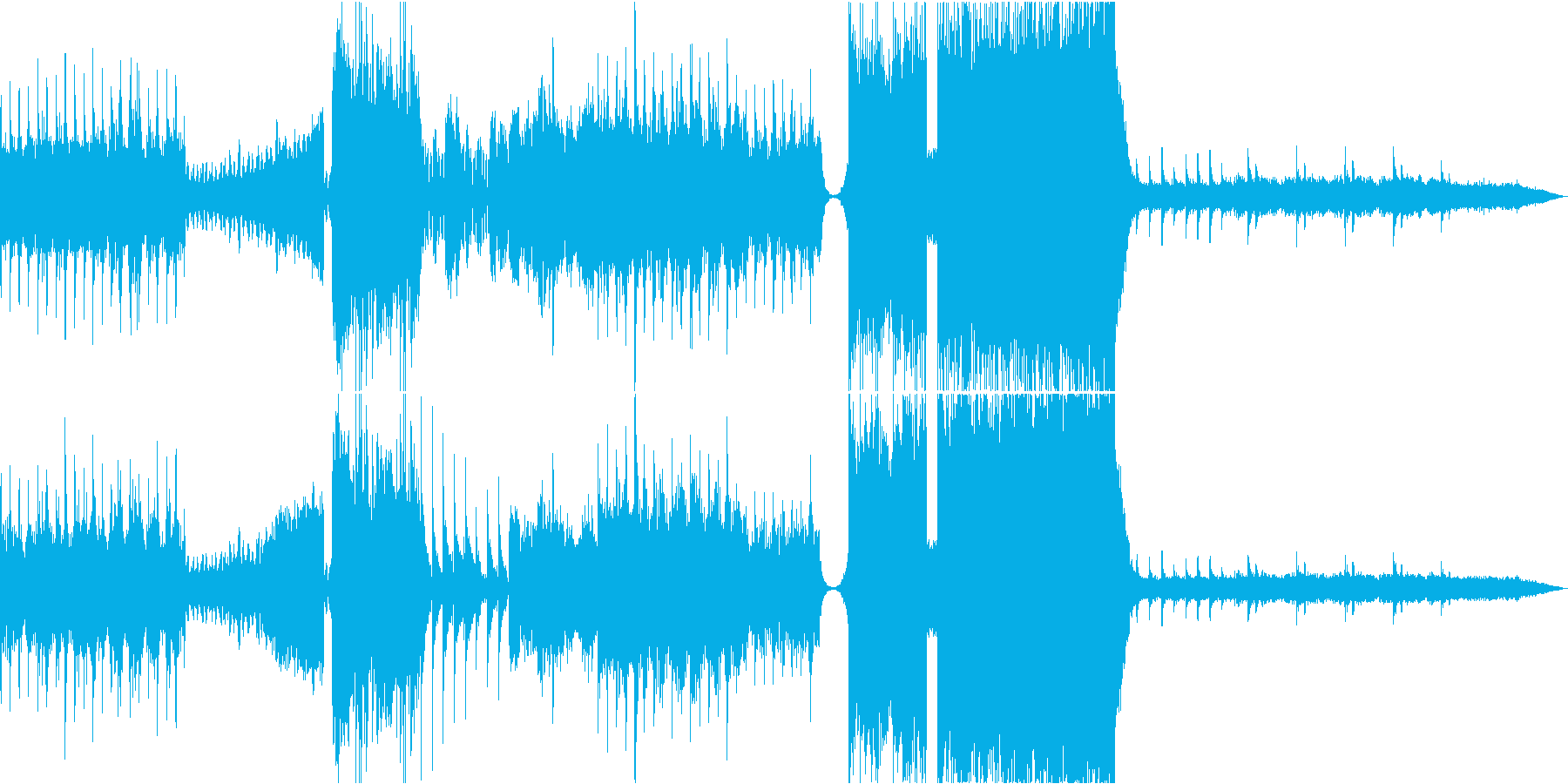 光の放射をイメージしたカラフルな曲の再生済みの波形