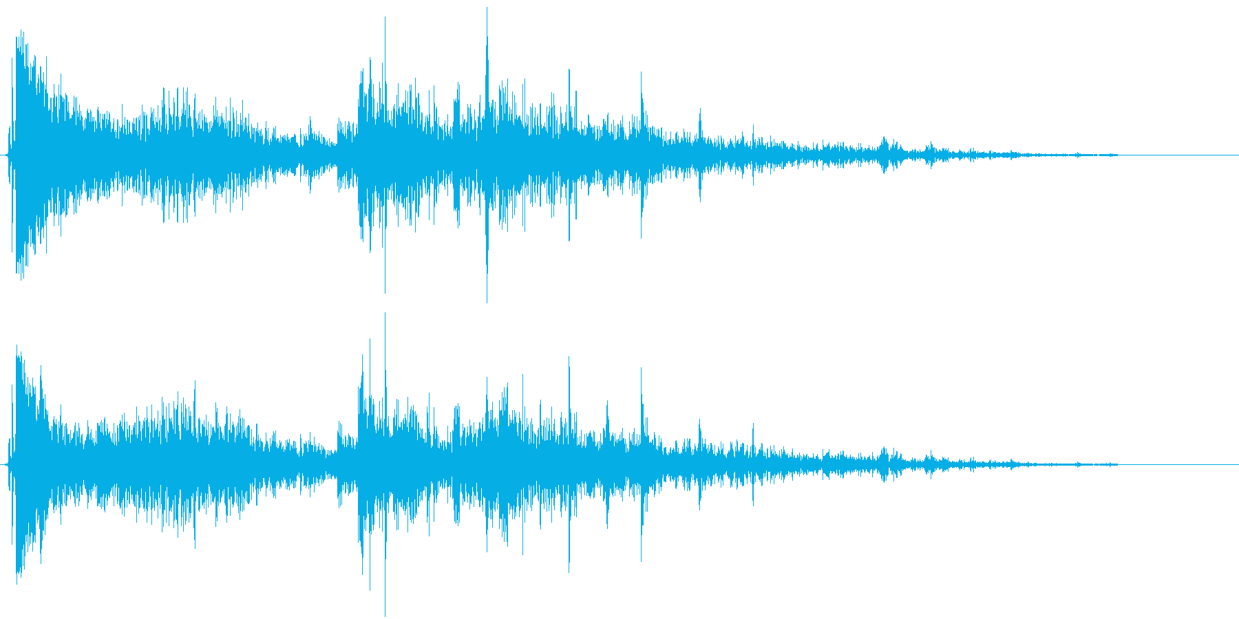 【爆発系効果音】爆発~崩れる音の再生済みの波形