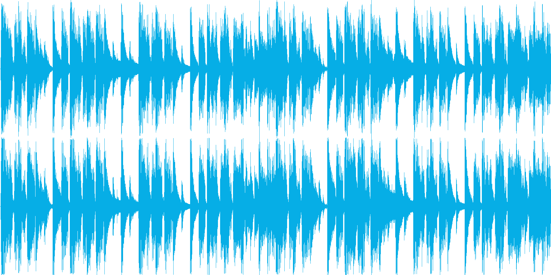 ハウスのリズムを基本にした楽曲です。の再生済みの波形