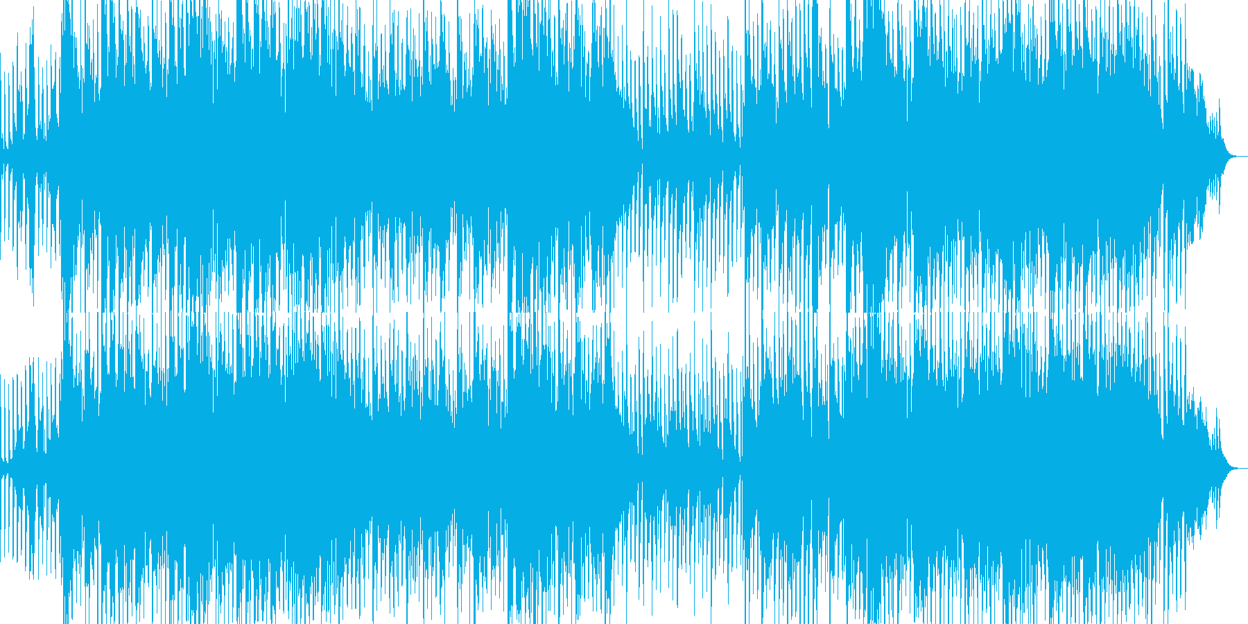 テンポの良い勇壮な曲の再生済みの波形