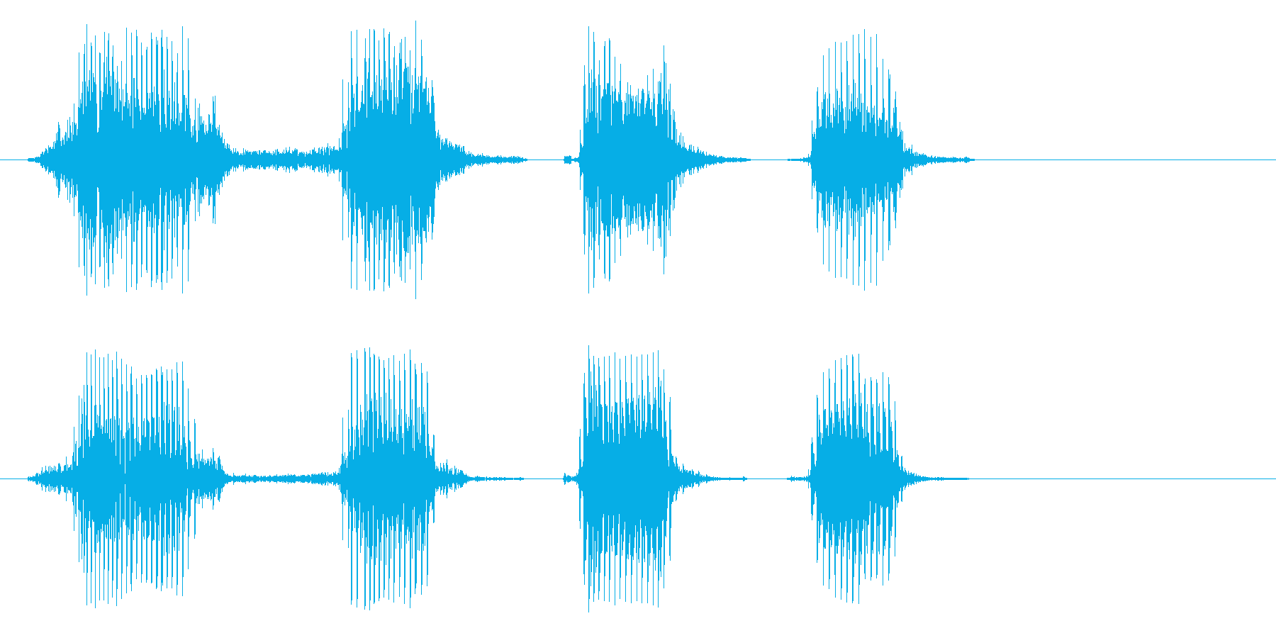 ケケケケという笑い声の再生済みの波形