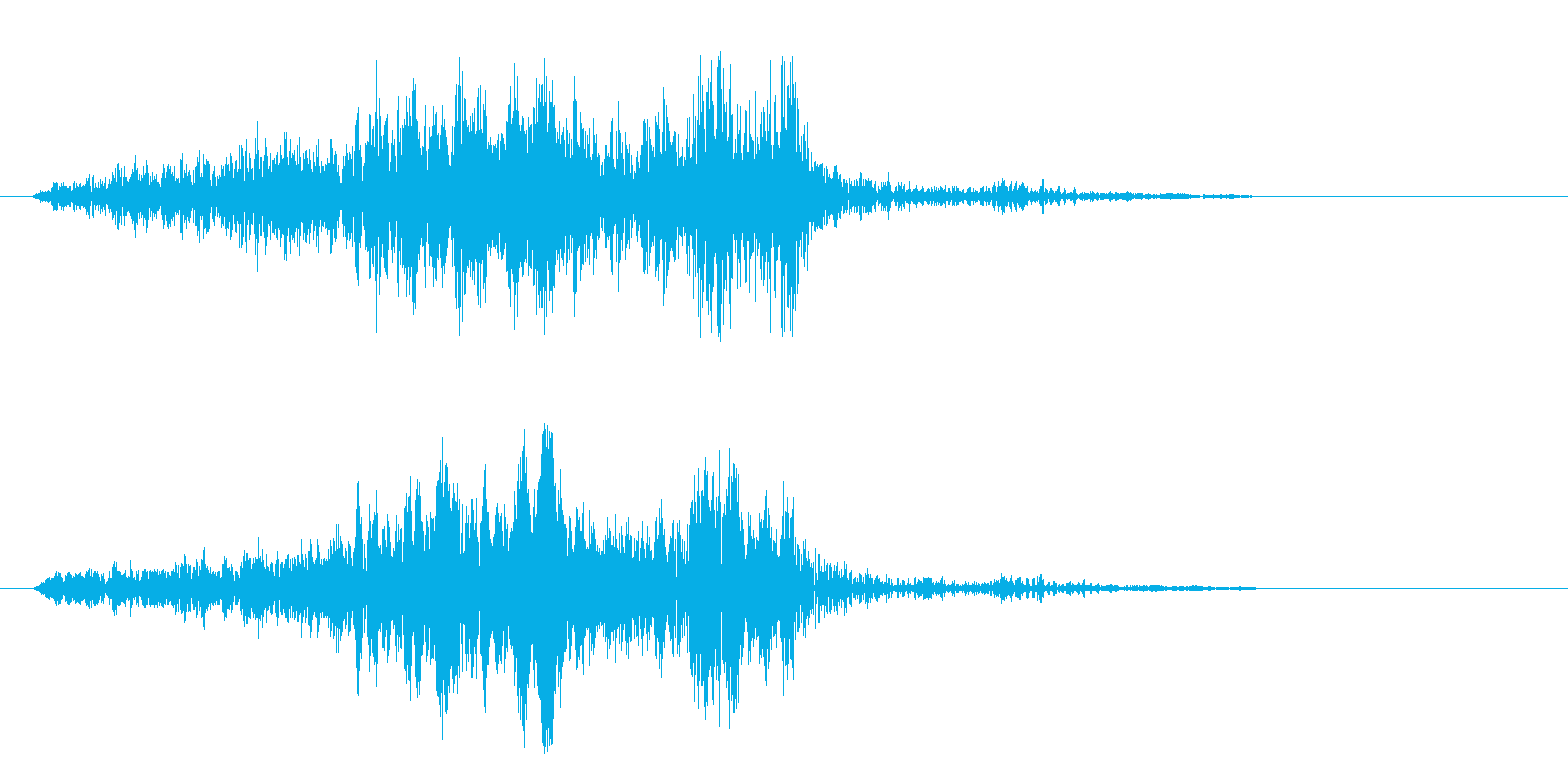 シャキーン(固い物の摩擦音)の再生済みの波形