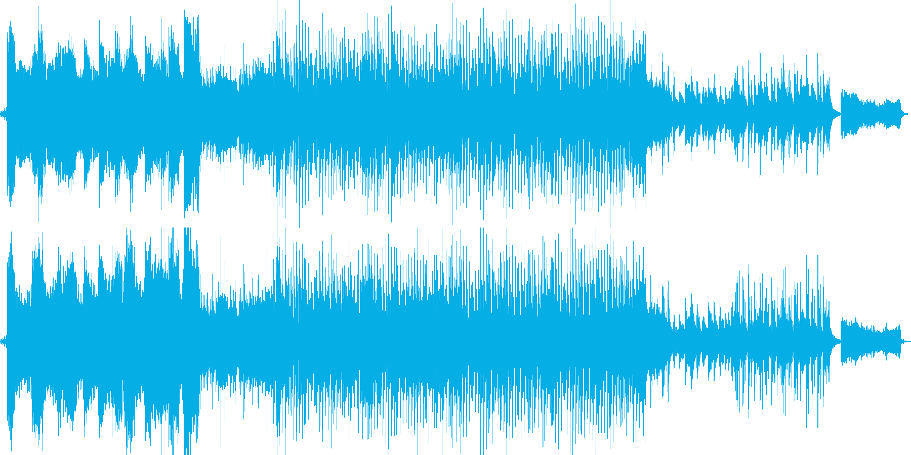 クラシックアレンジのウエディング曲の再生済みの波形