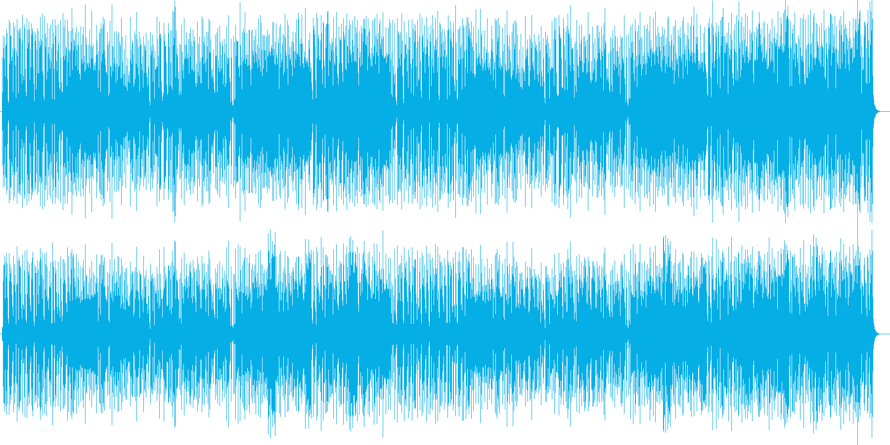 お洒落な風景のシンセサイザー楽曲の再生済みの波形