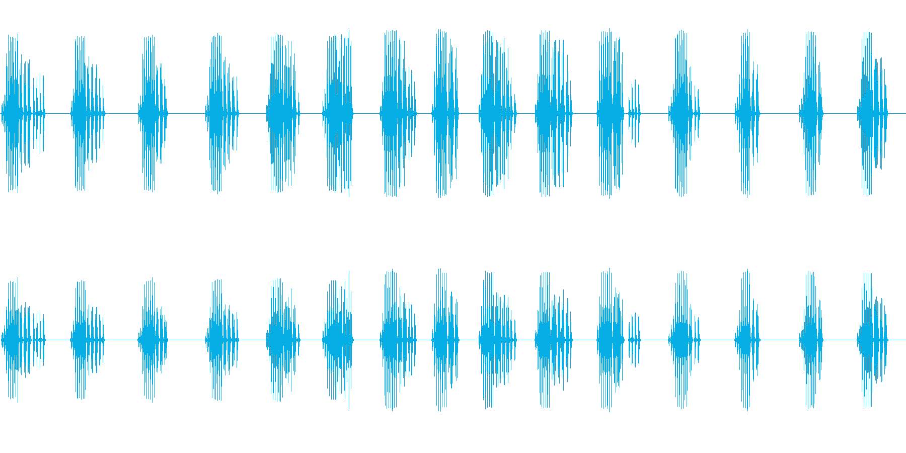 エンマコオロギの鳴き声の再生済みの波形