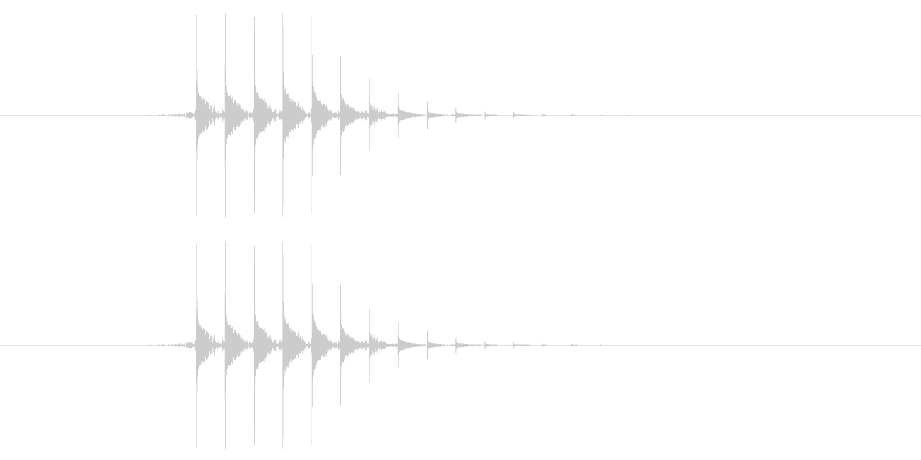 クリック系の短い効果音です。の未再生の波形