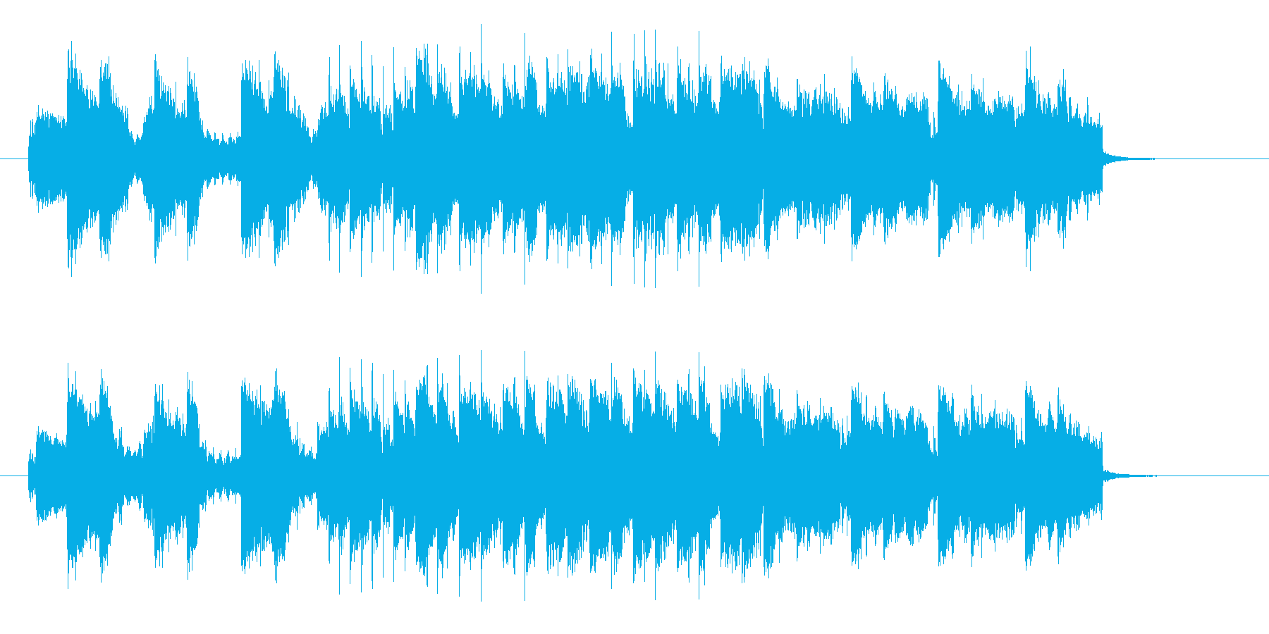 アップテンポで疾走感あるギターの曲の再生済みの波形