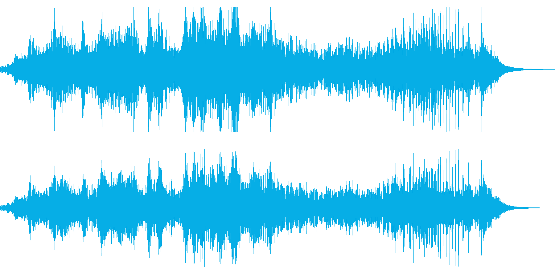 和太鼓やドラの不穏かつ激しいリズムの音楽の再生済みの波形