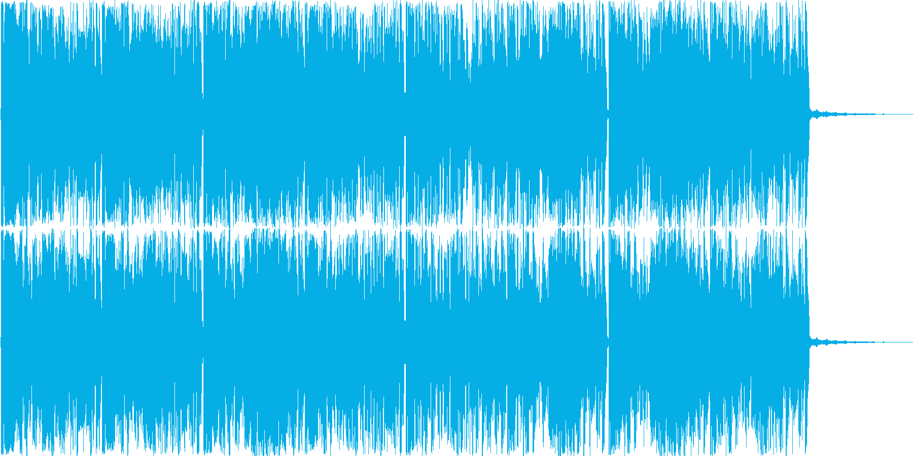 激しい曲ですの再生済みの波形