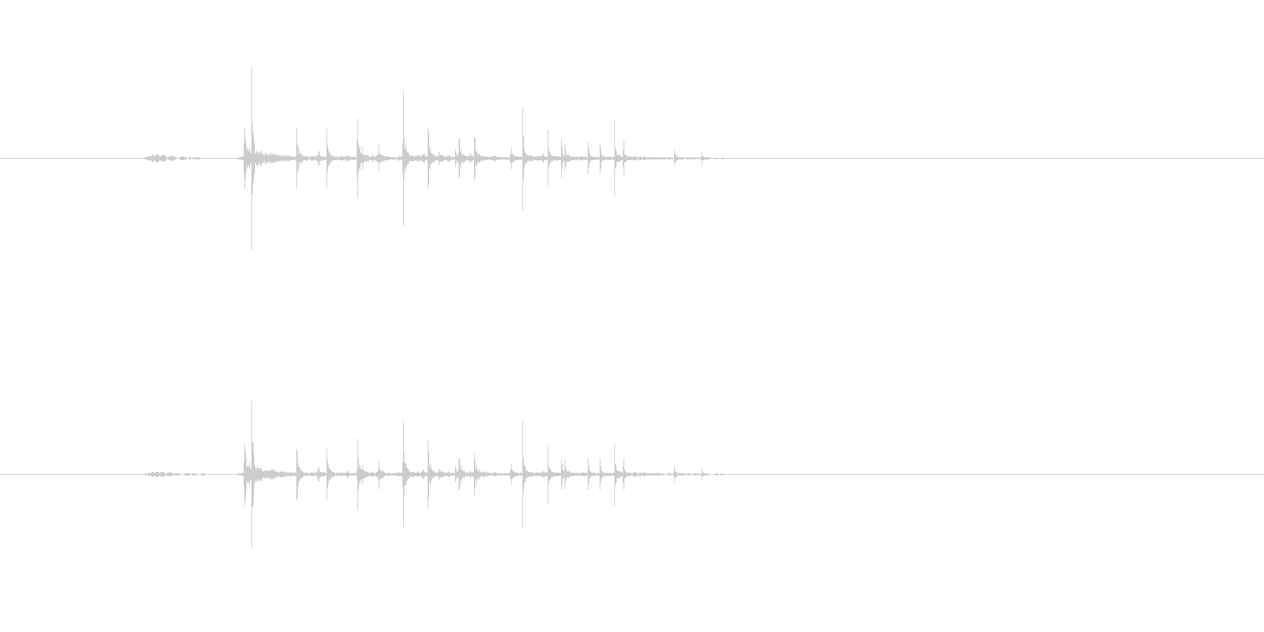 さいころを転がす音の未再生の波形