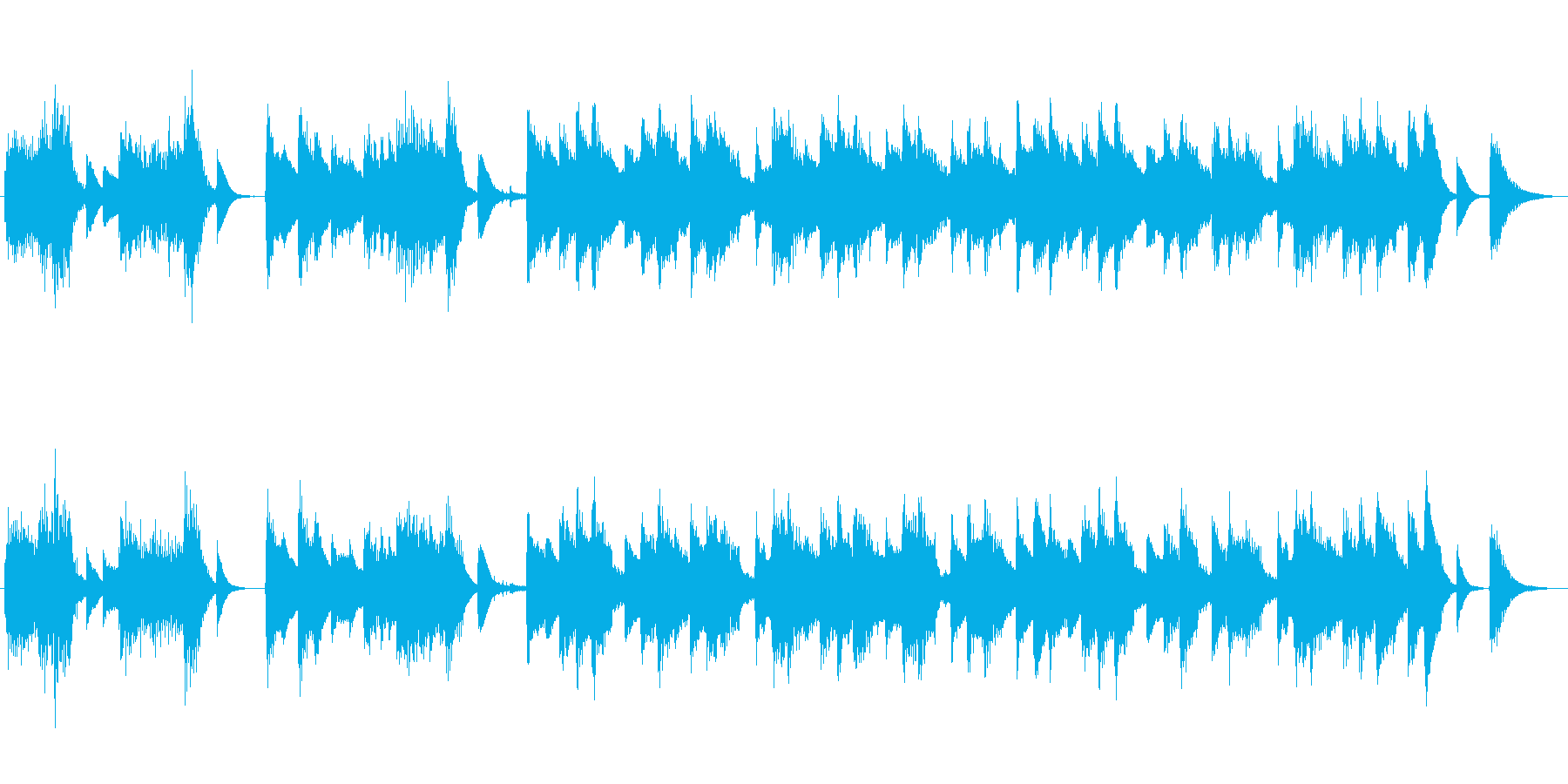 高音質♪レトロ風ピアノ曲出囃子ループの再生済みの波形