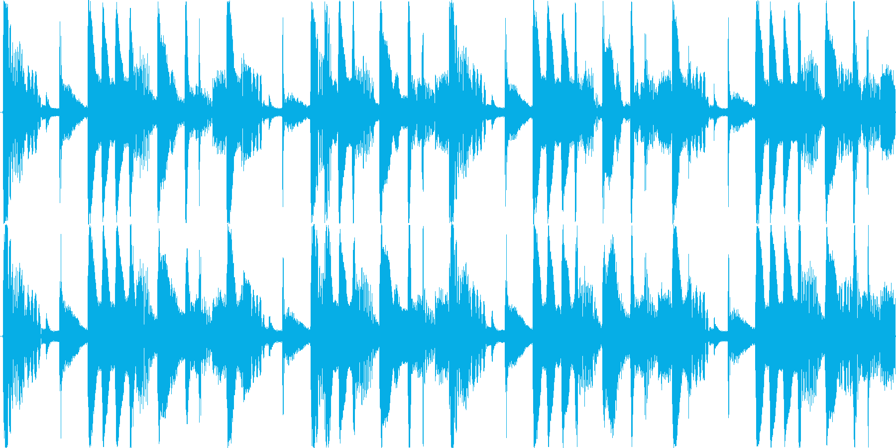 電子的な音で繰り返される楽曲です。の再生済みの波形