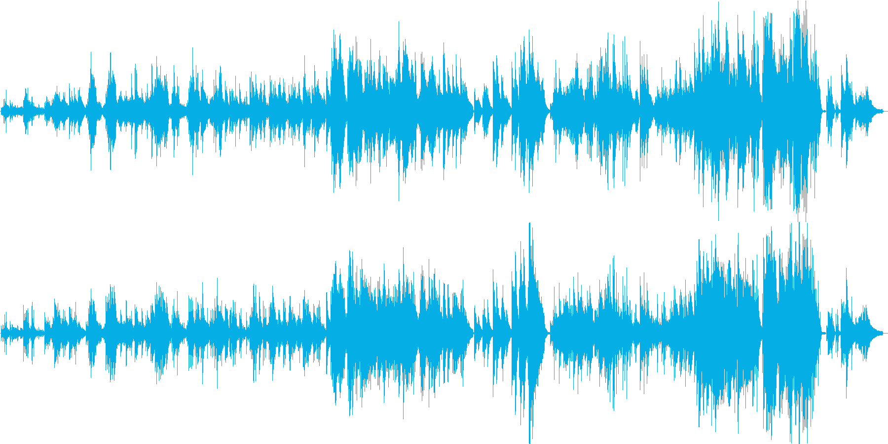 森と水だけの世界を奏でるピアノ曲の再生済みの波形