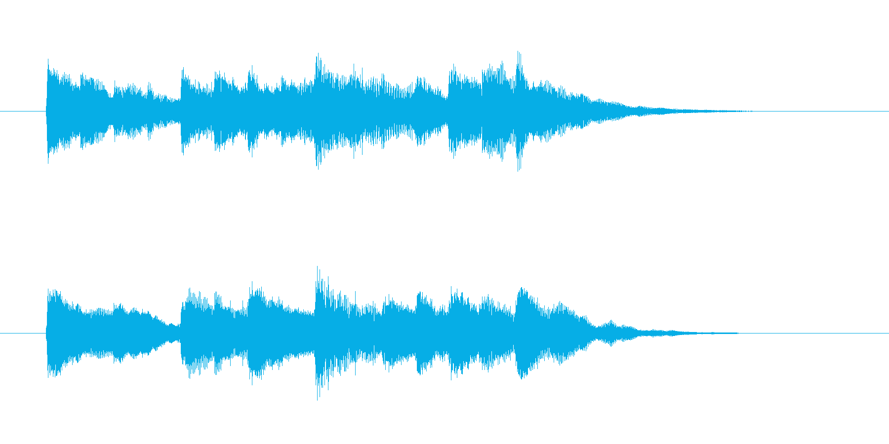 かわいいキラキラしたベルの短めの曲の再生済みの波形