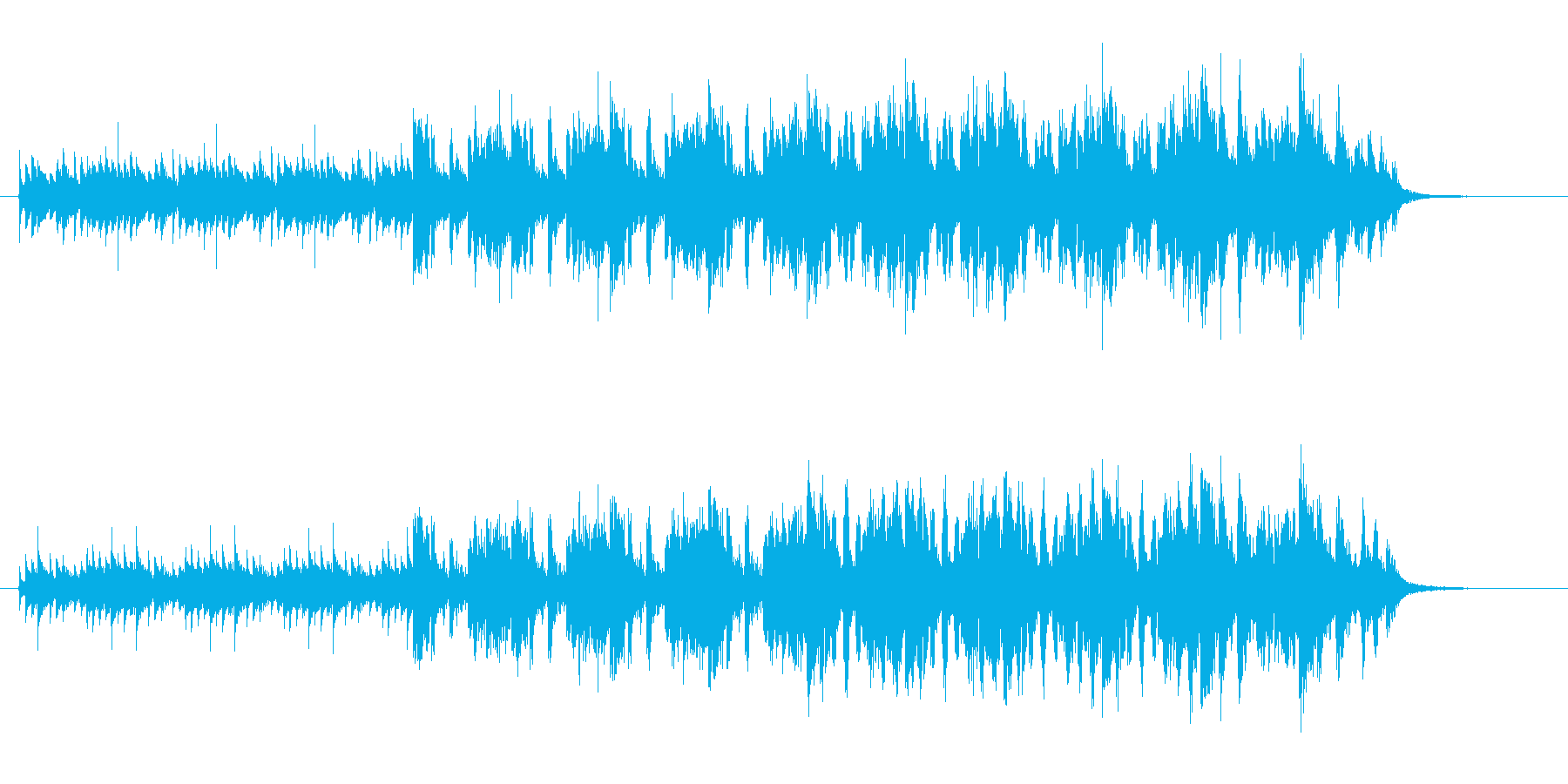 チューブラーベルとストリングスのテクノの再生済みの波形