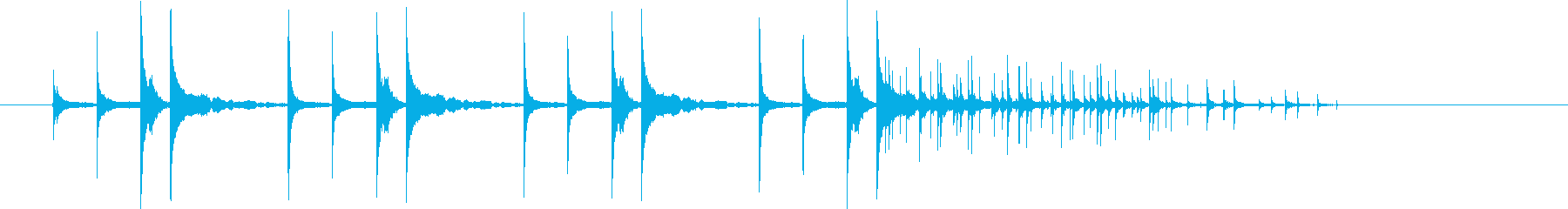 東南アジアを感じさせる民族音楽のような音の再生済みの波形