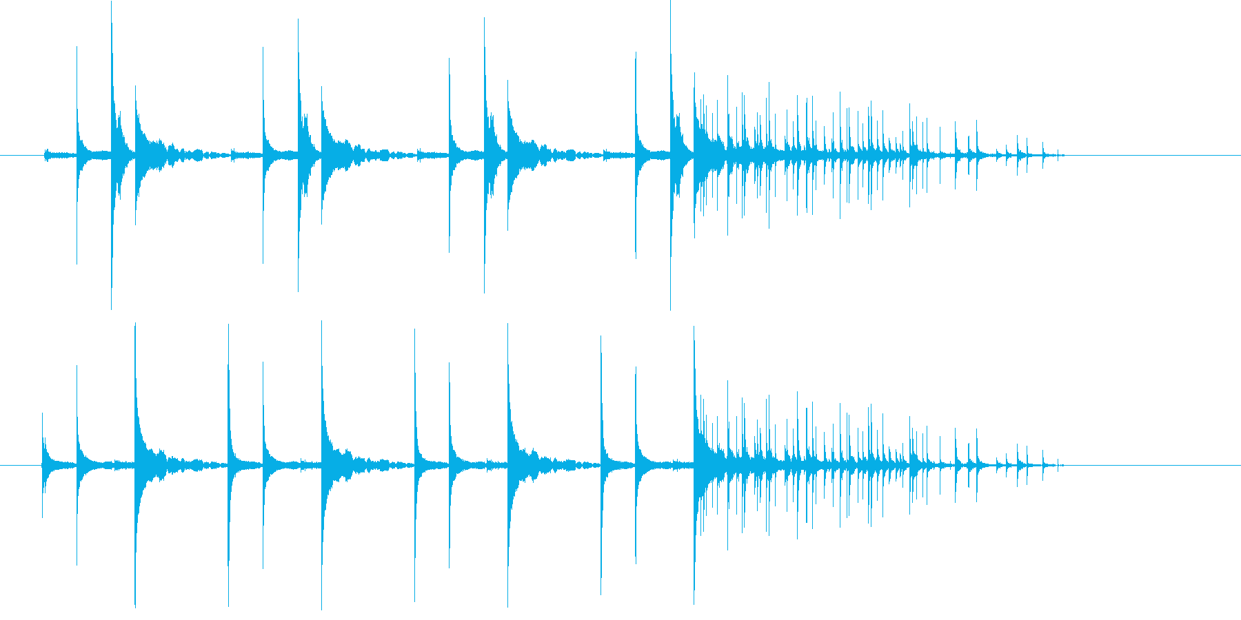 東南アジアを感じさせる民族音楽のような音の再生済みの波形