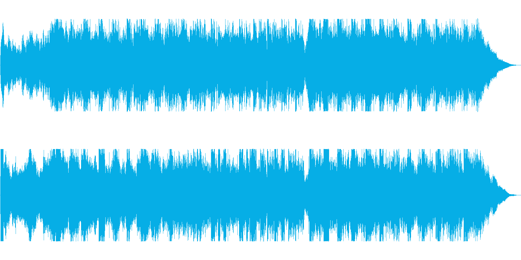 雄大で音階が上がっていくオーケストラの再生済みの波形
