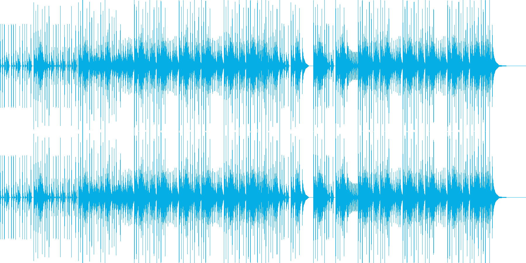 解説などに最適な音数の少ないBGMの再生済みの波形