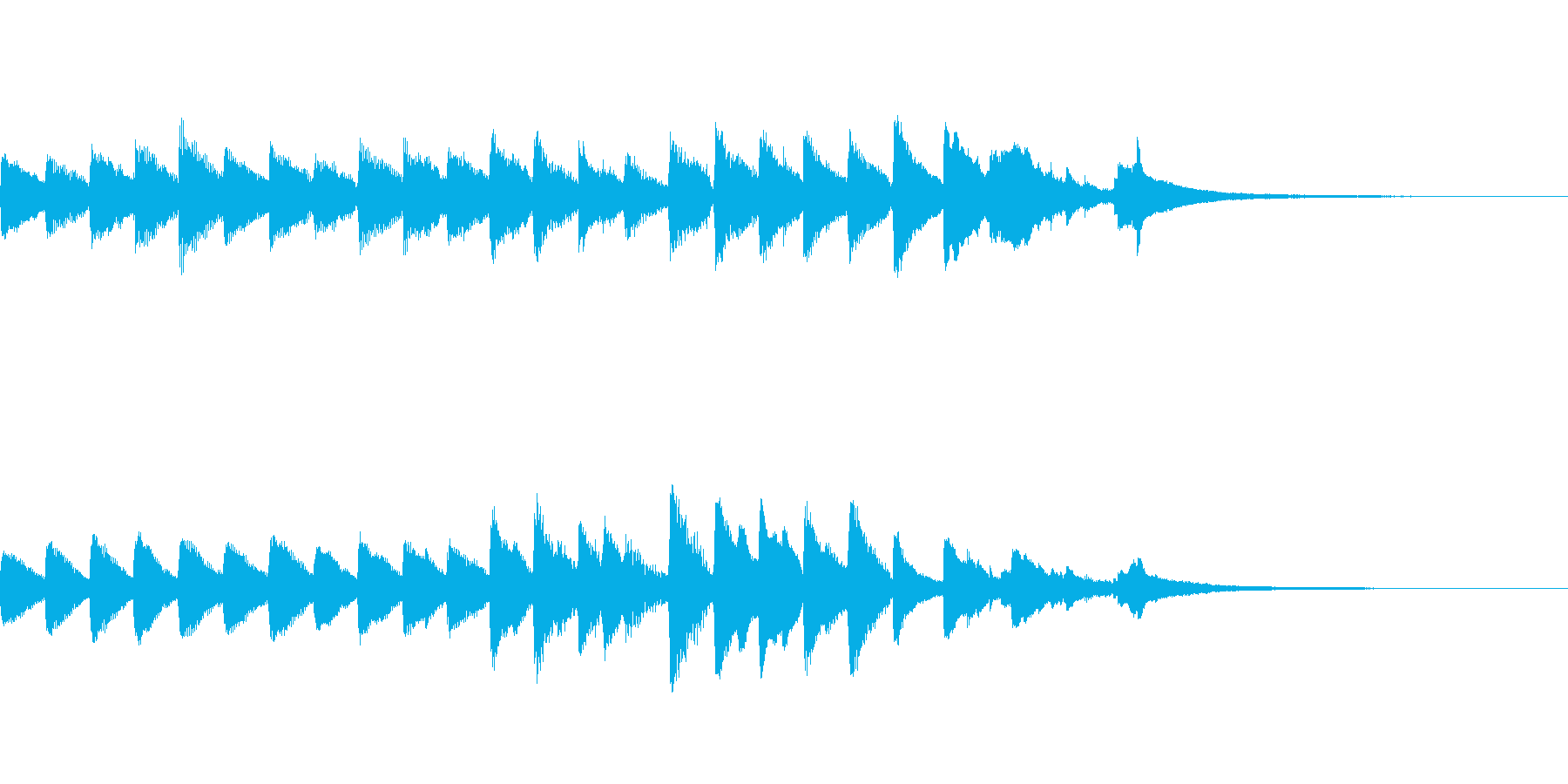 星空イメージのピアノ曲の再生済みの波形