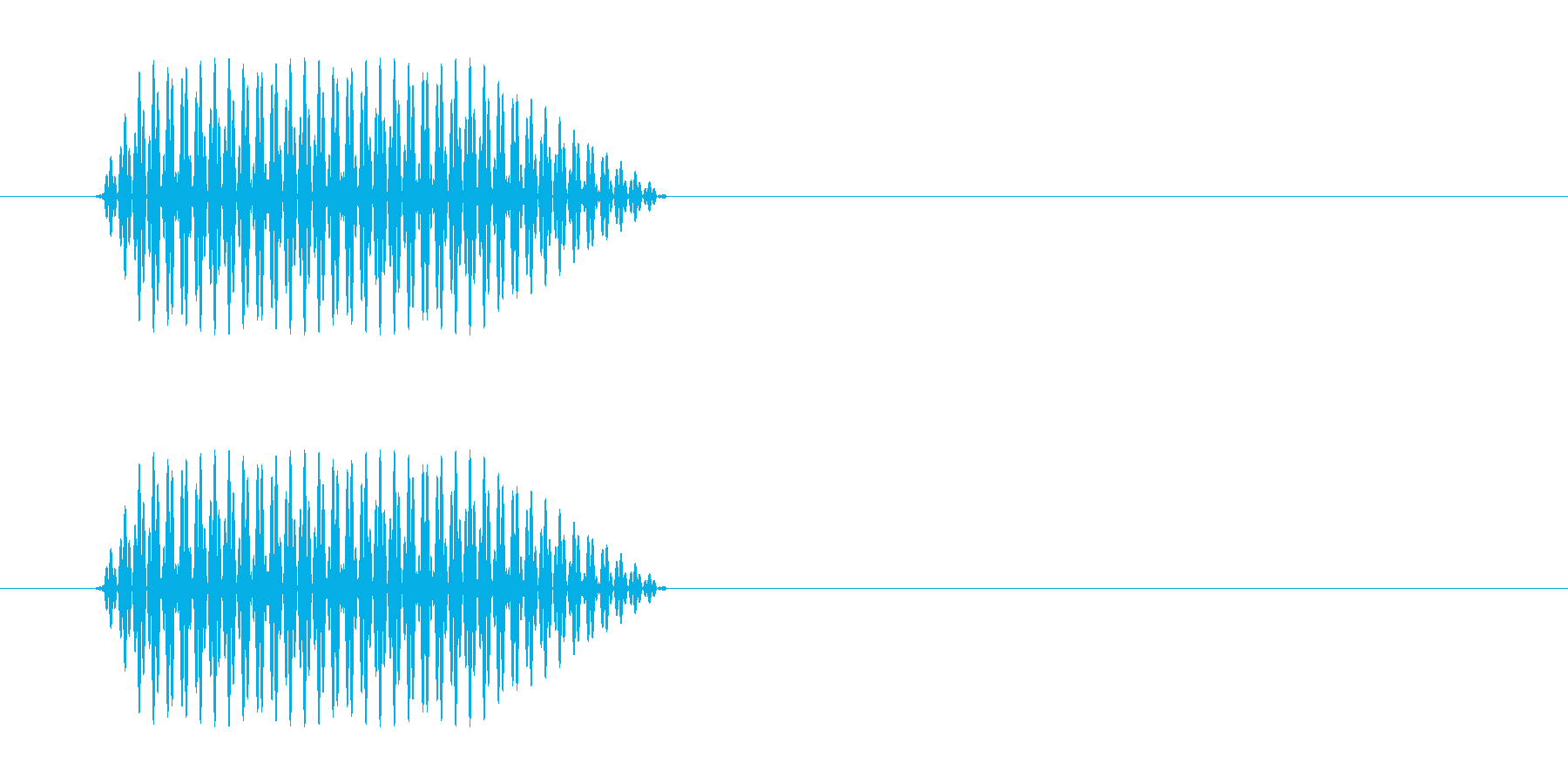 プッ(電話のプッシュ音)の再生済みの波形