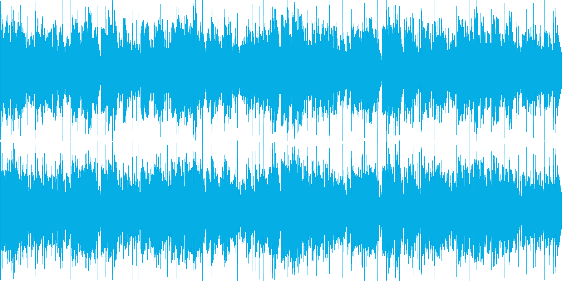 混沌としたリズムを基本にした楽曲です。の再生済みの波形