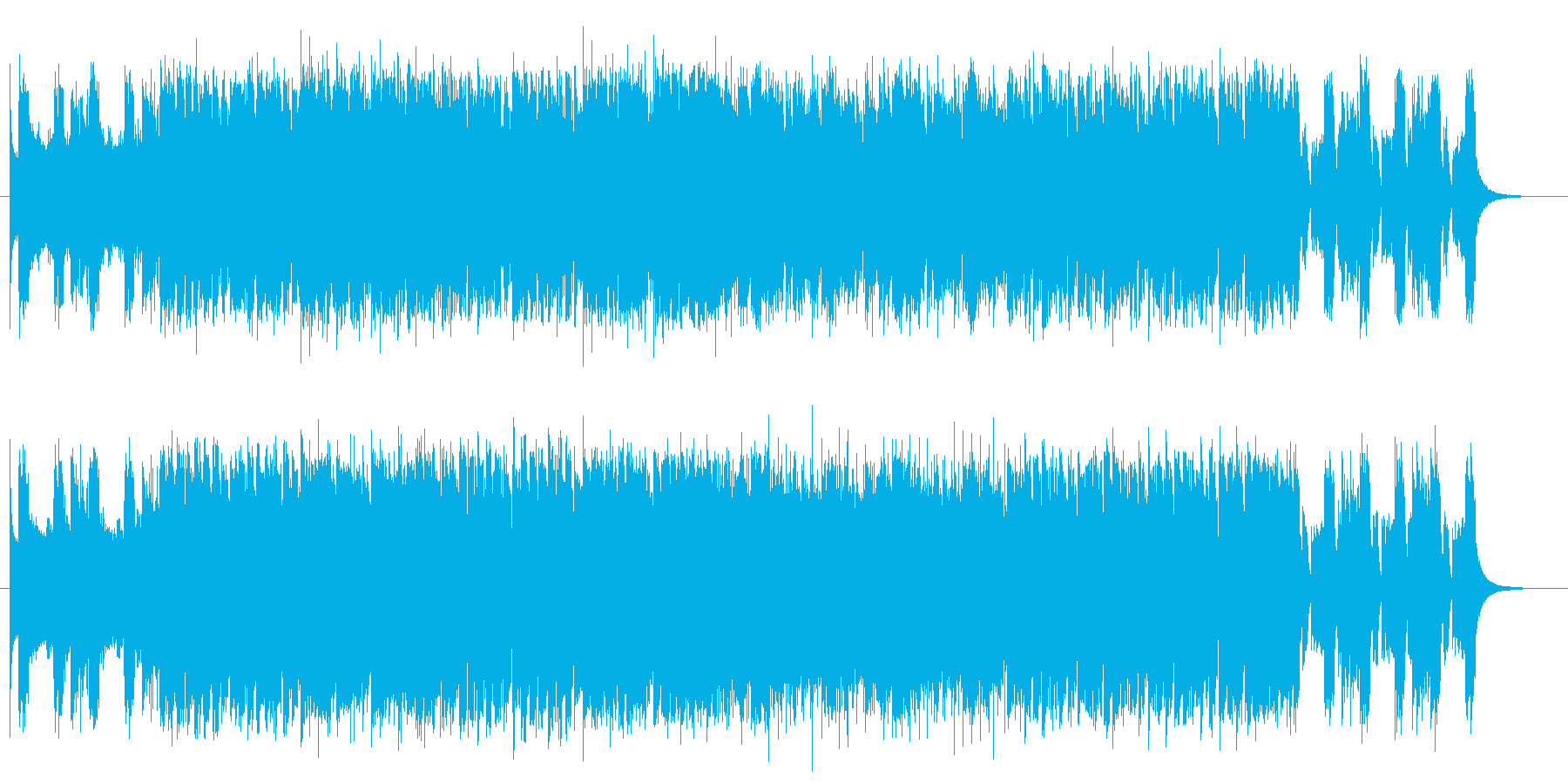 激しく勢いあるギターによるハードロックの再生済みの波形