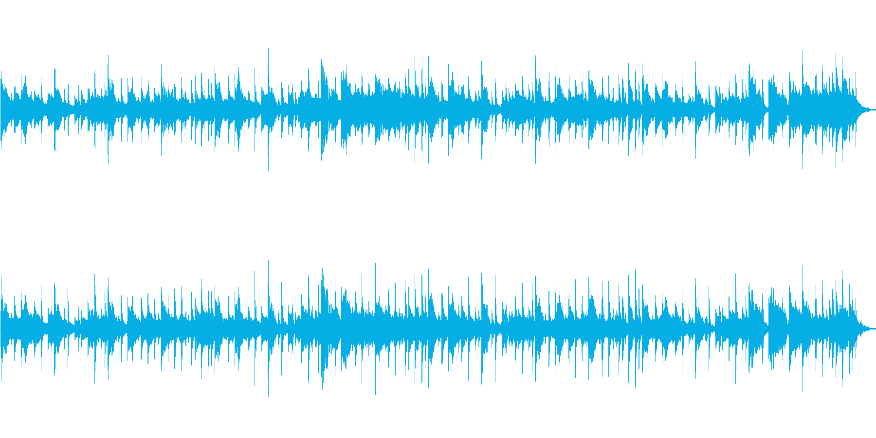 緊張感のあるエキサイティングな曲の再生済みの波形