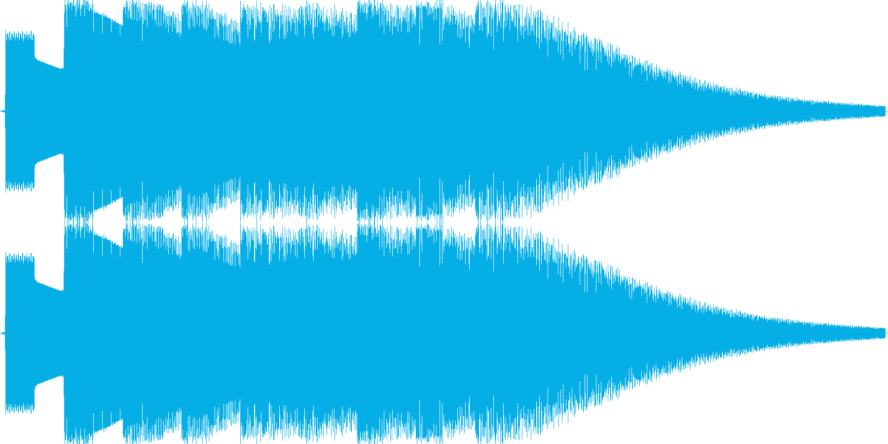 機械音のチャイムのジングルですの再生済みの波形