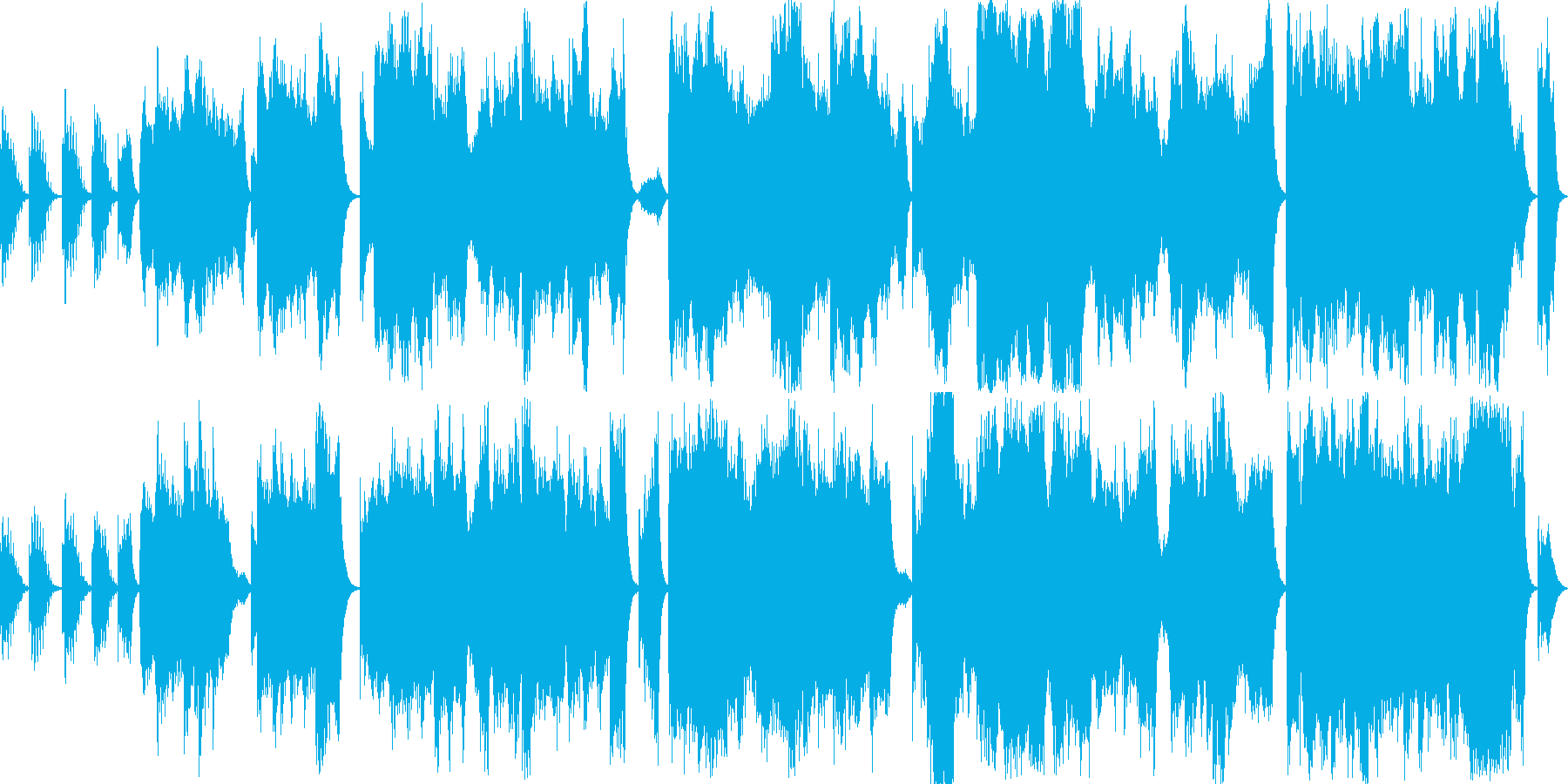 恐怖・緊張感を演出する音響的なBGMの再生済みの波形