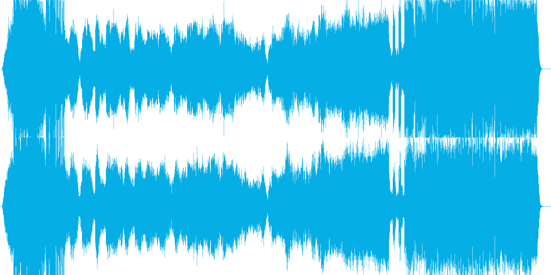 イメージ音からはじまりドラマチックな展開の再生済みの波形