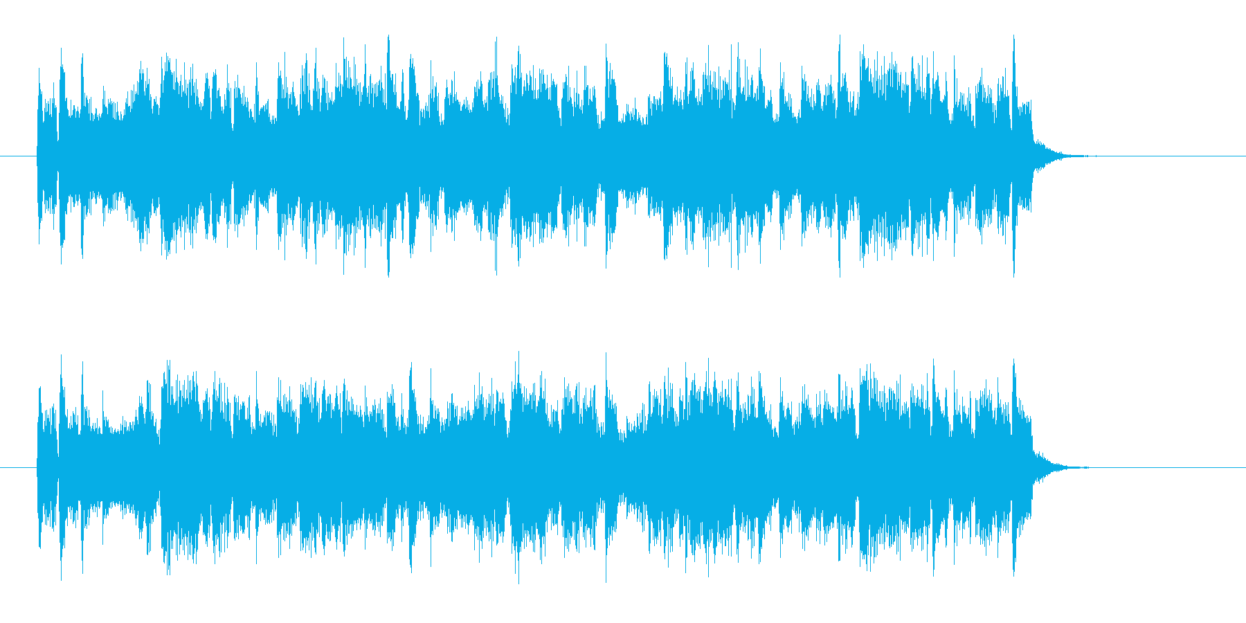 軽快でジングルにぴったりの短い楽曲の再生済みの波形