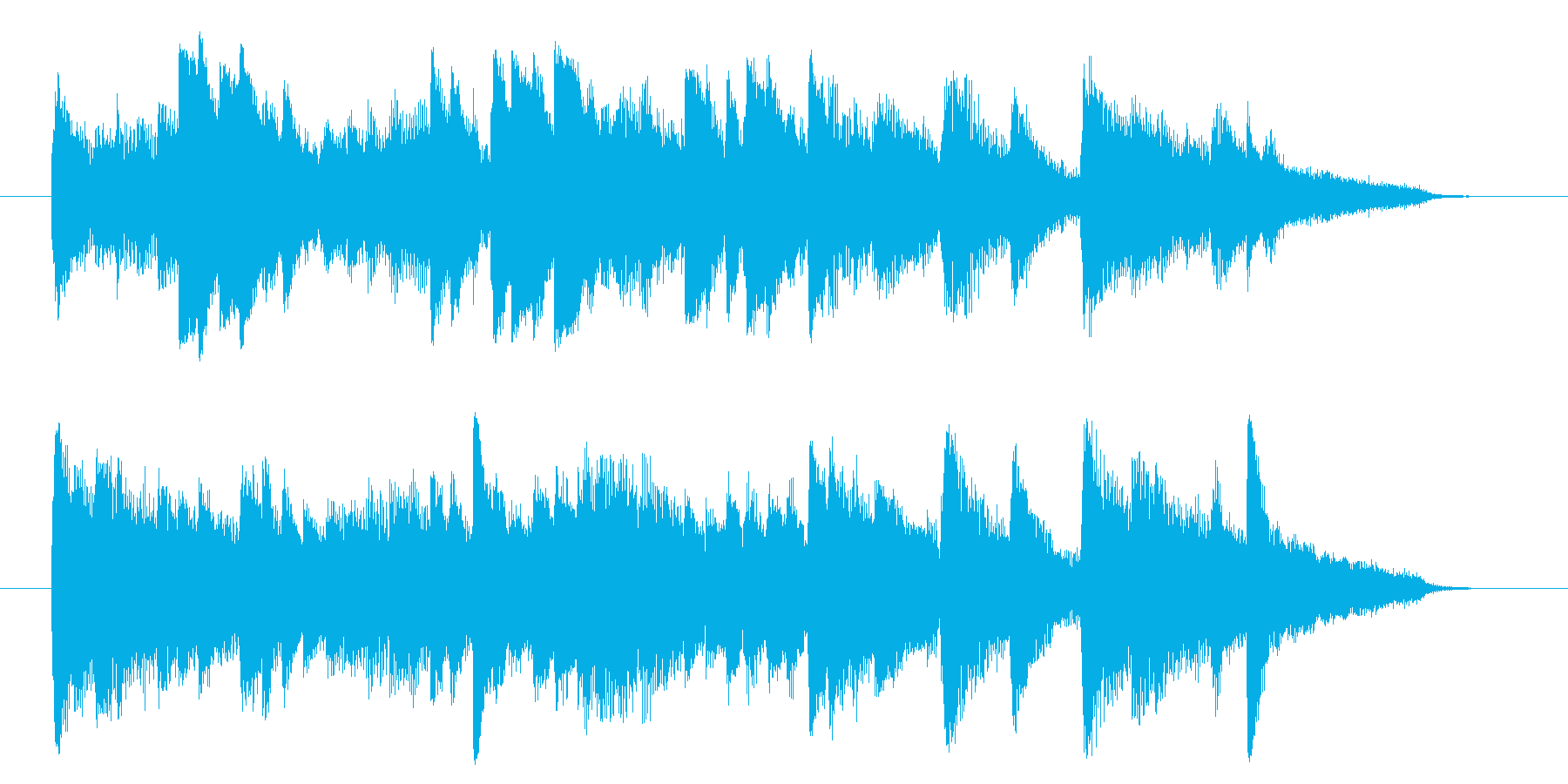 ピアノ主体のゆったりとしたジングル曲ですの再生済みの波形