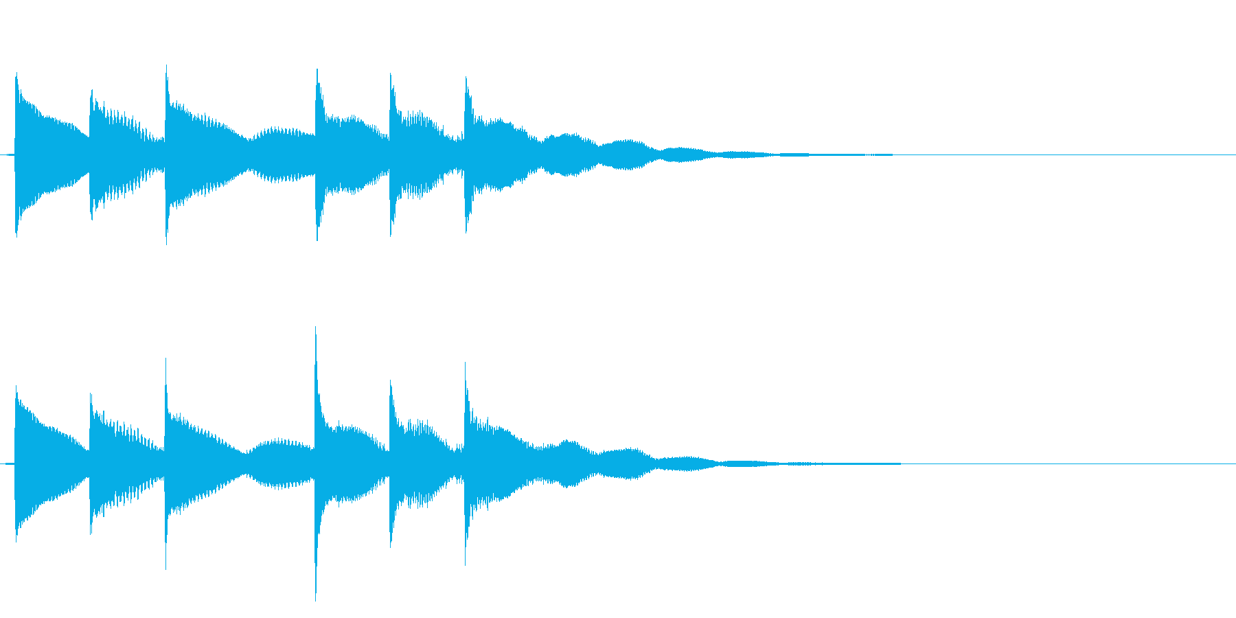 ティロリンティロリン音階が前後で変化ベルの再生済みの波形