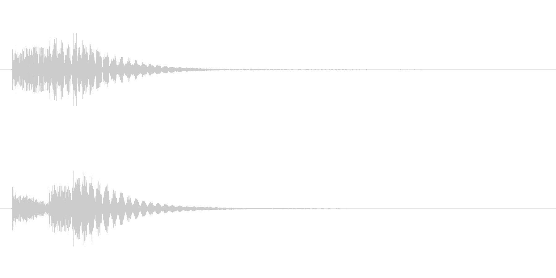 決定ボタンクリック時などの決定音。の未再生の波形