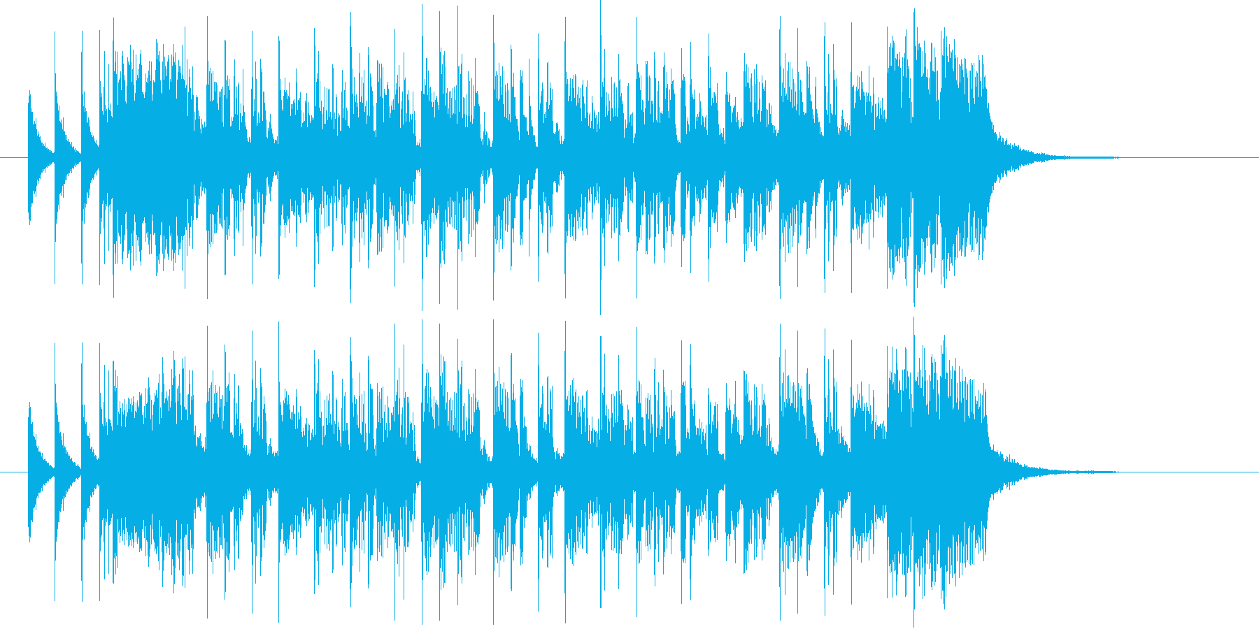 疾走感のあるアップテンポのポップ曲の再生済みの波形