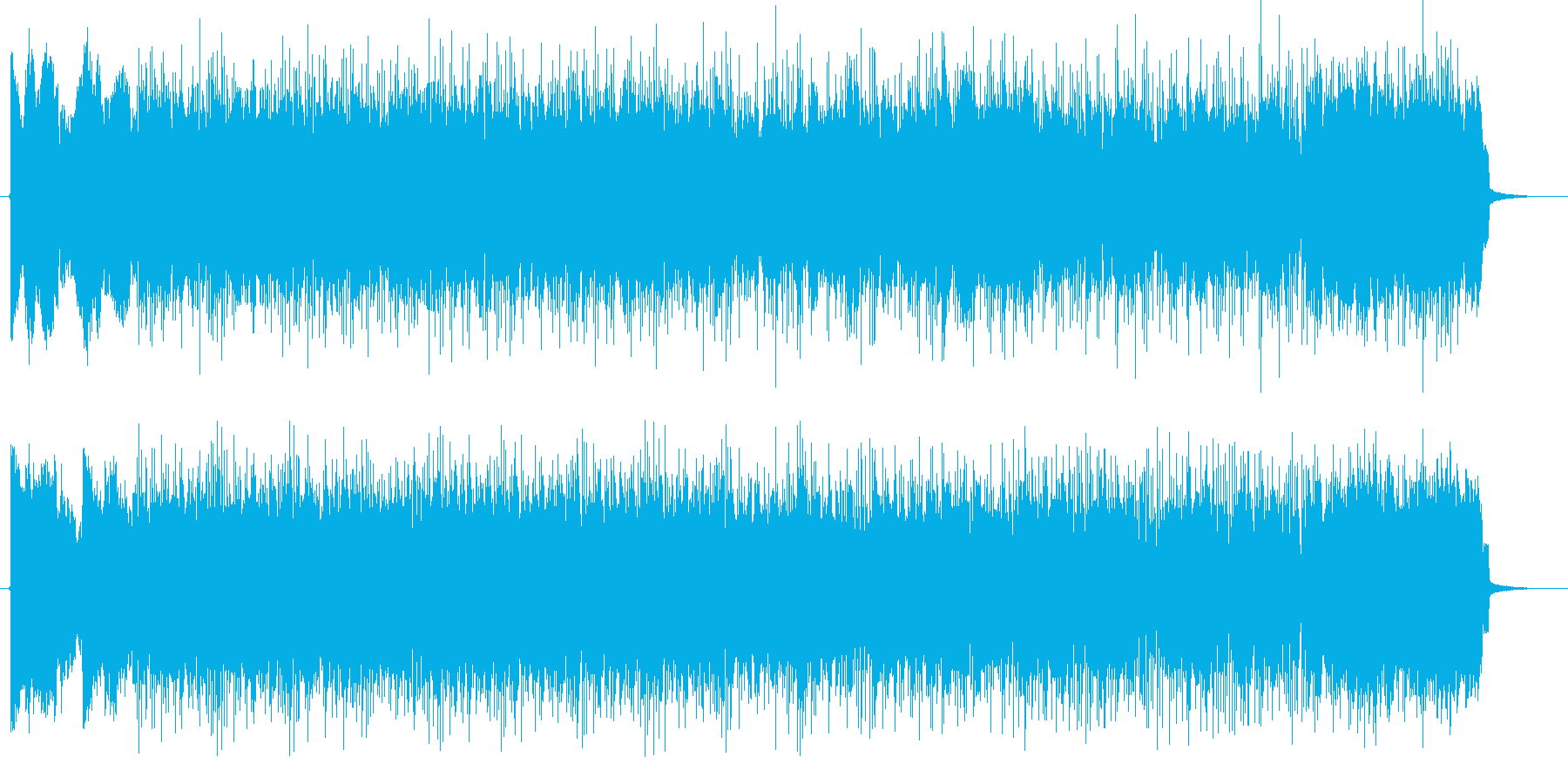激しく勢いあるギターによるハードロックの再生済みの波形