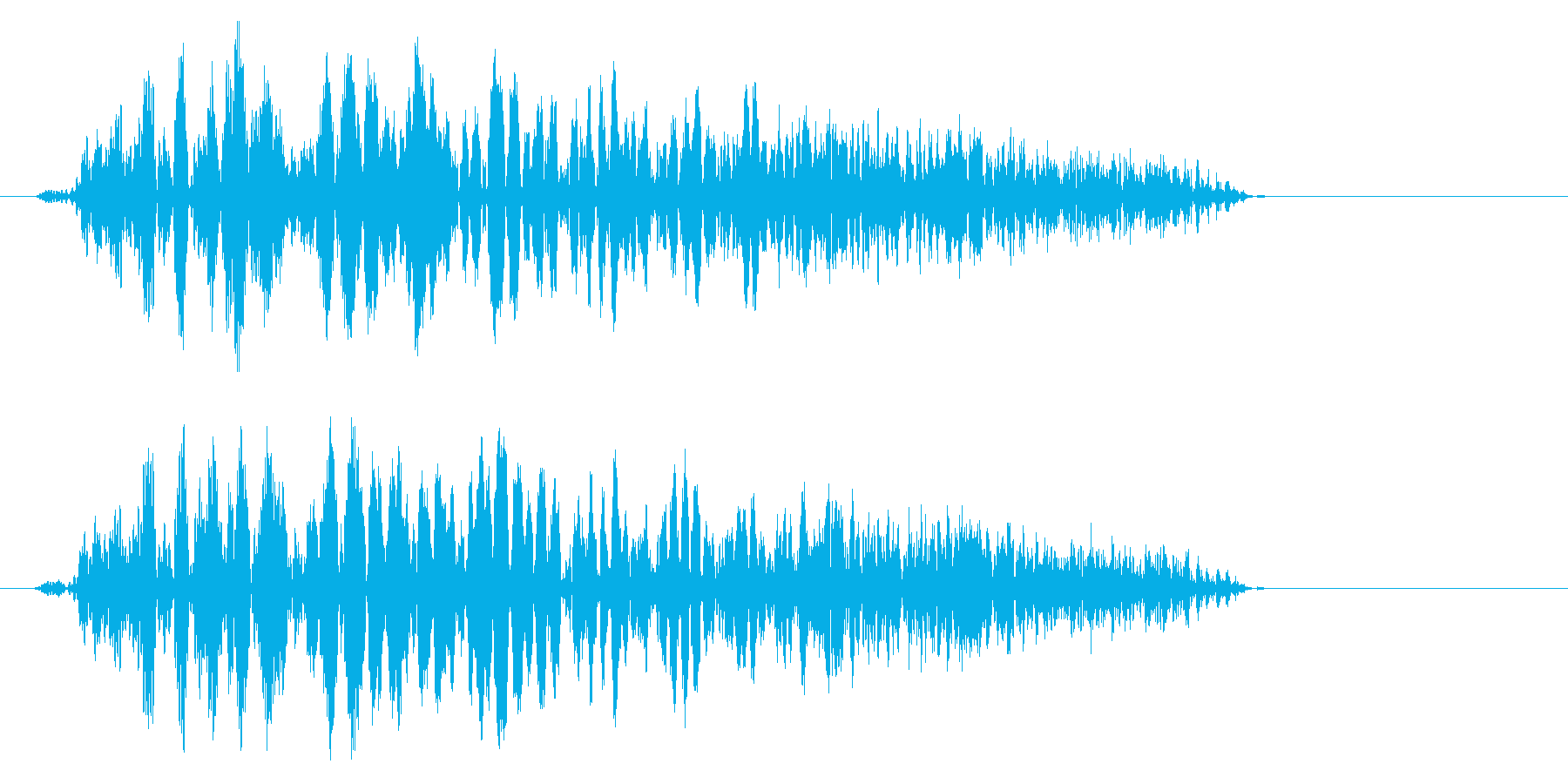 風切り音のような鋭い音の再生済みの波形