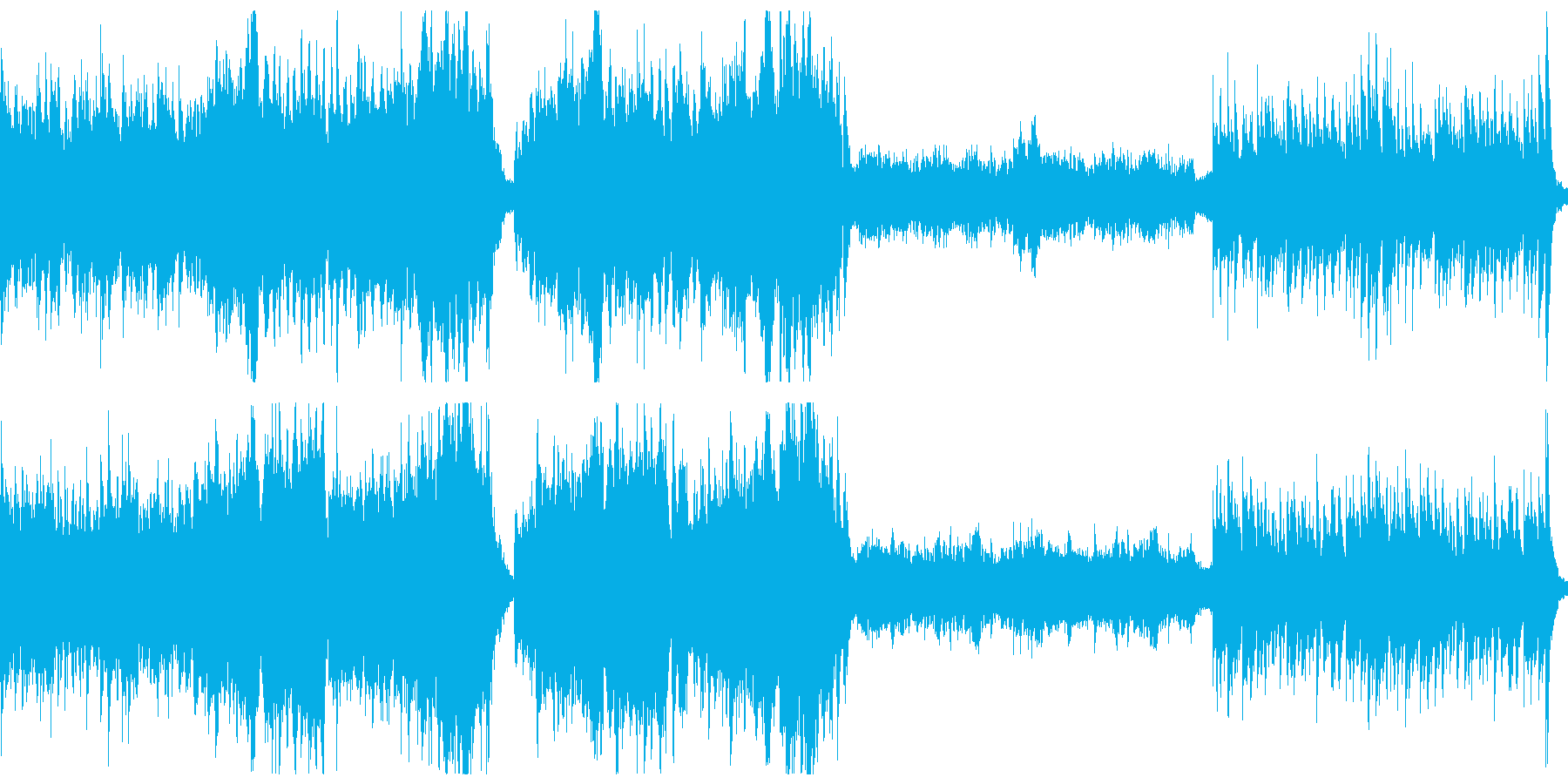 ストリングスと木管のホラー曲。3拍子の再生済みの波形