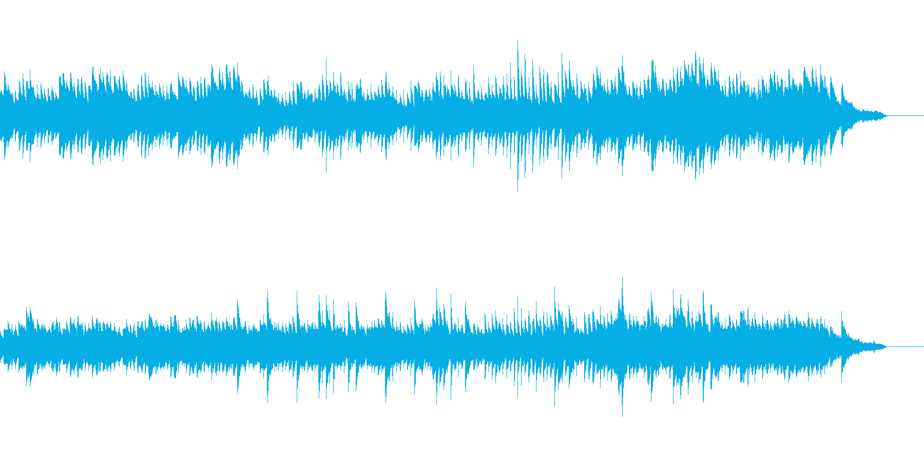 ピアノと弦楽器の悲しくて不安な曲の再生済みの波形