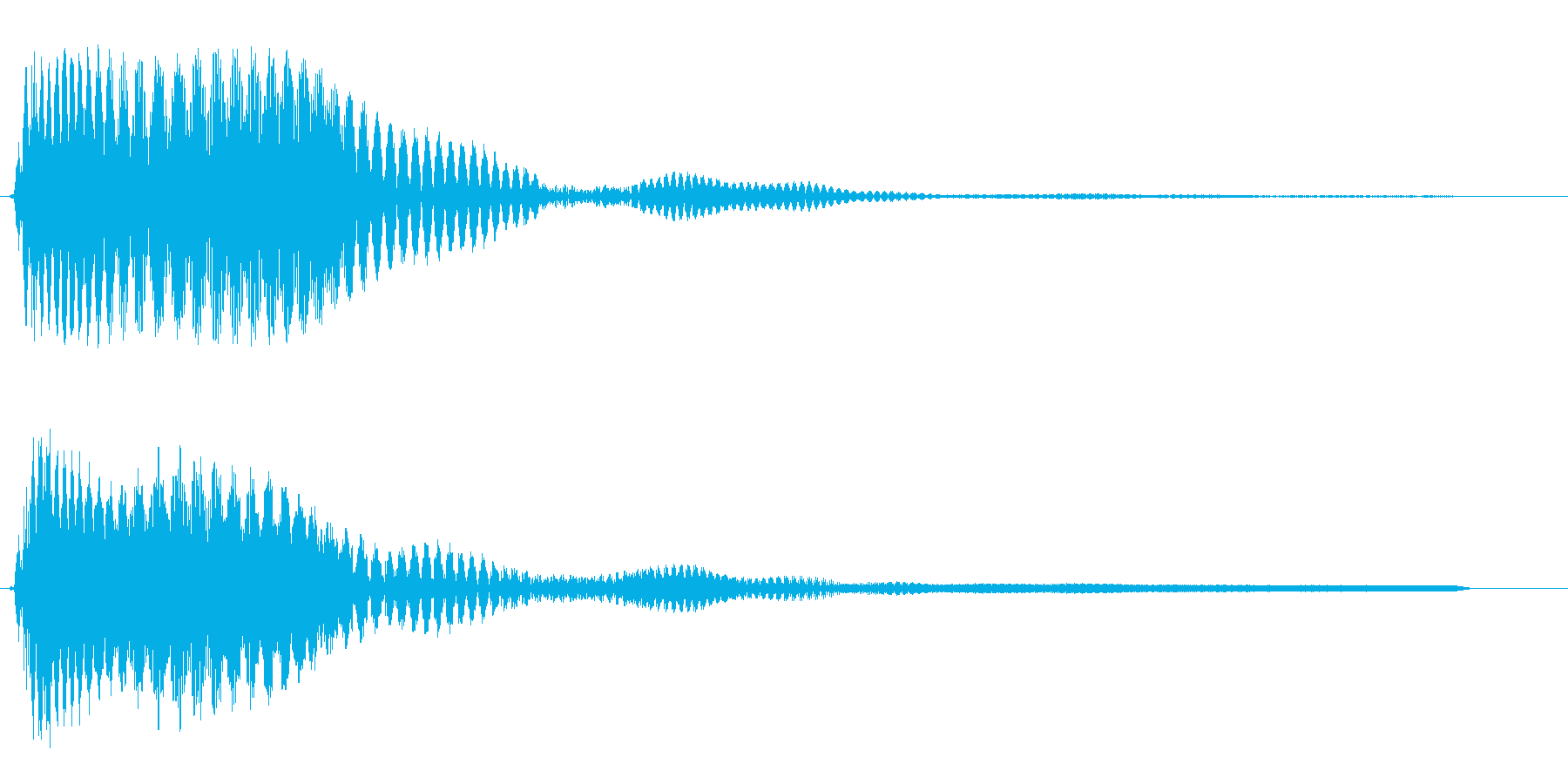 ピュ↓イ〜↑ン(下がって上がるシンセ音)の再生済みの波形