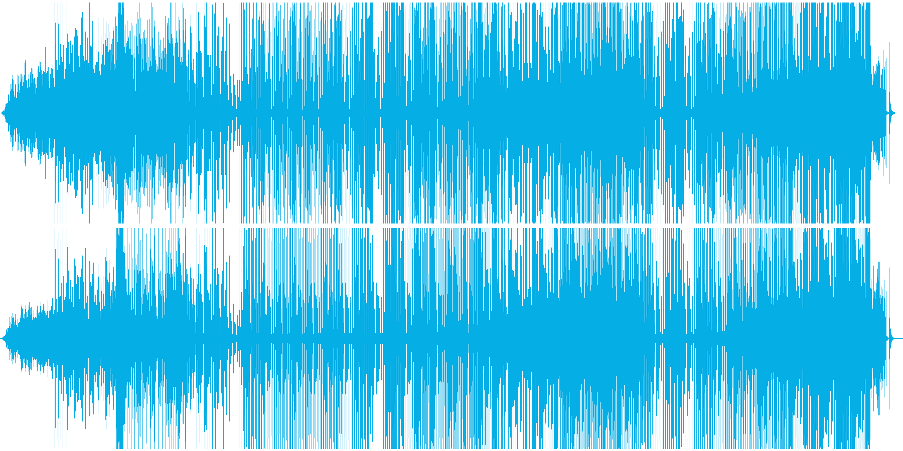 エフェクトを多用したレゲエ調のBGMの再生済みの波形