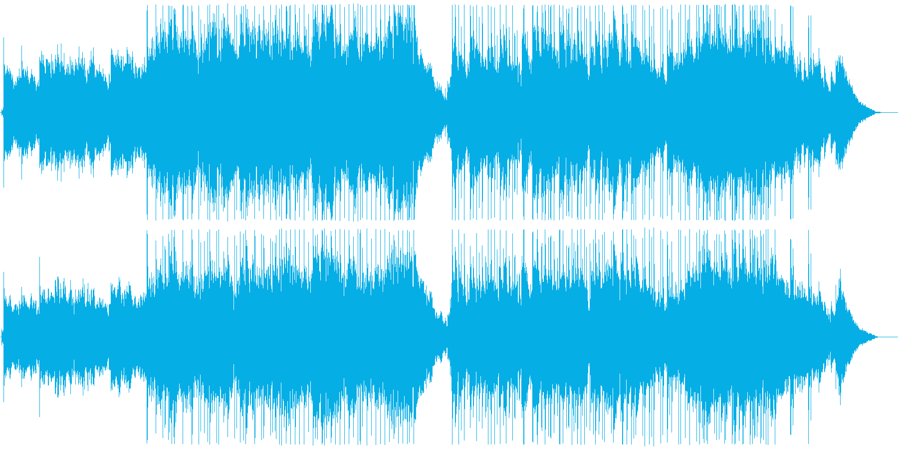ニュースや映像のオープニングに合う曲の再生済みの波形