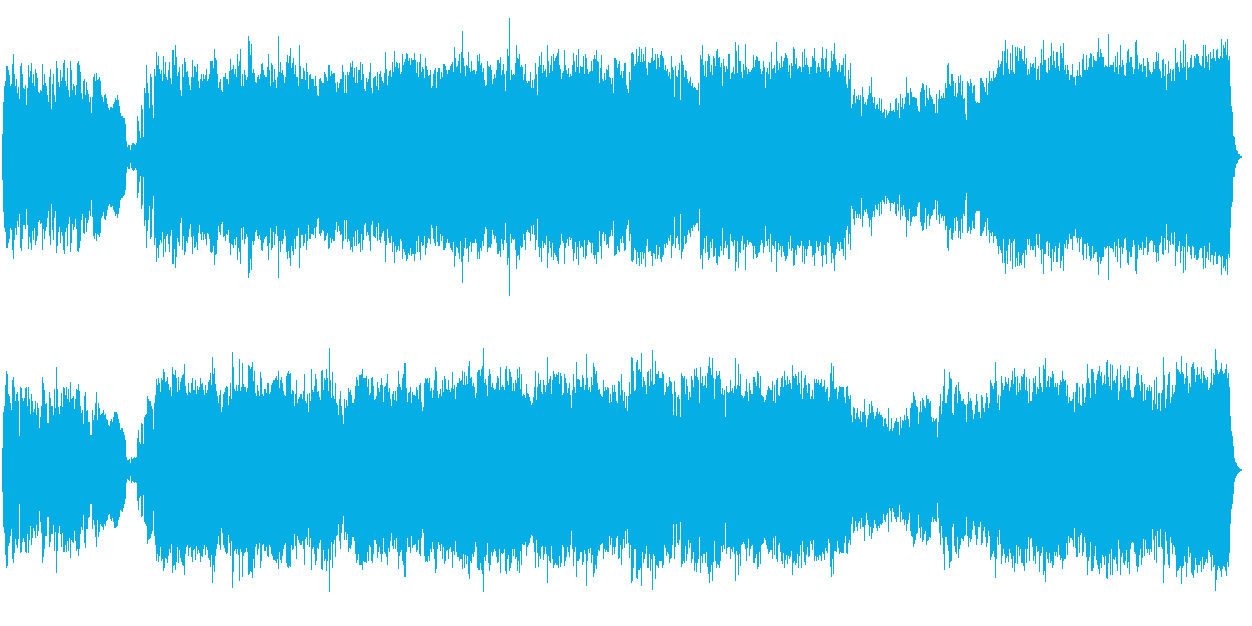 希望に満ちた、壮大な曲の再生済みの波形