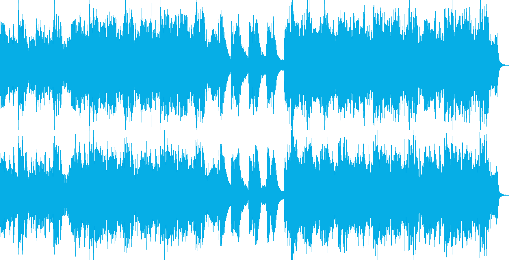 ピアノメインの叙情感のある曲の再生済みの波形