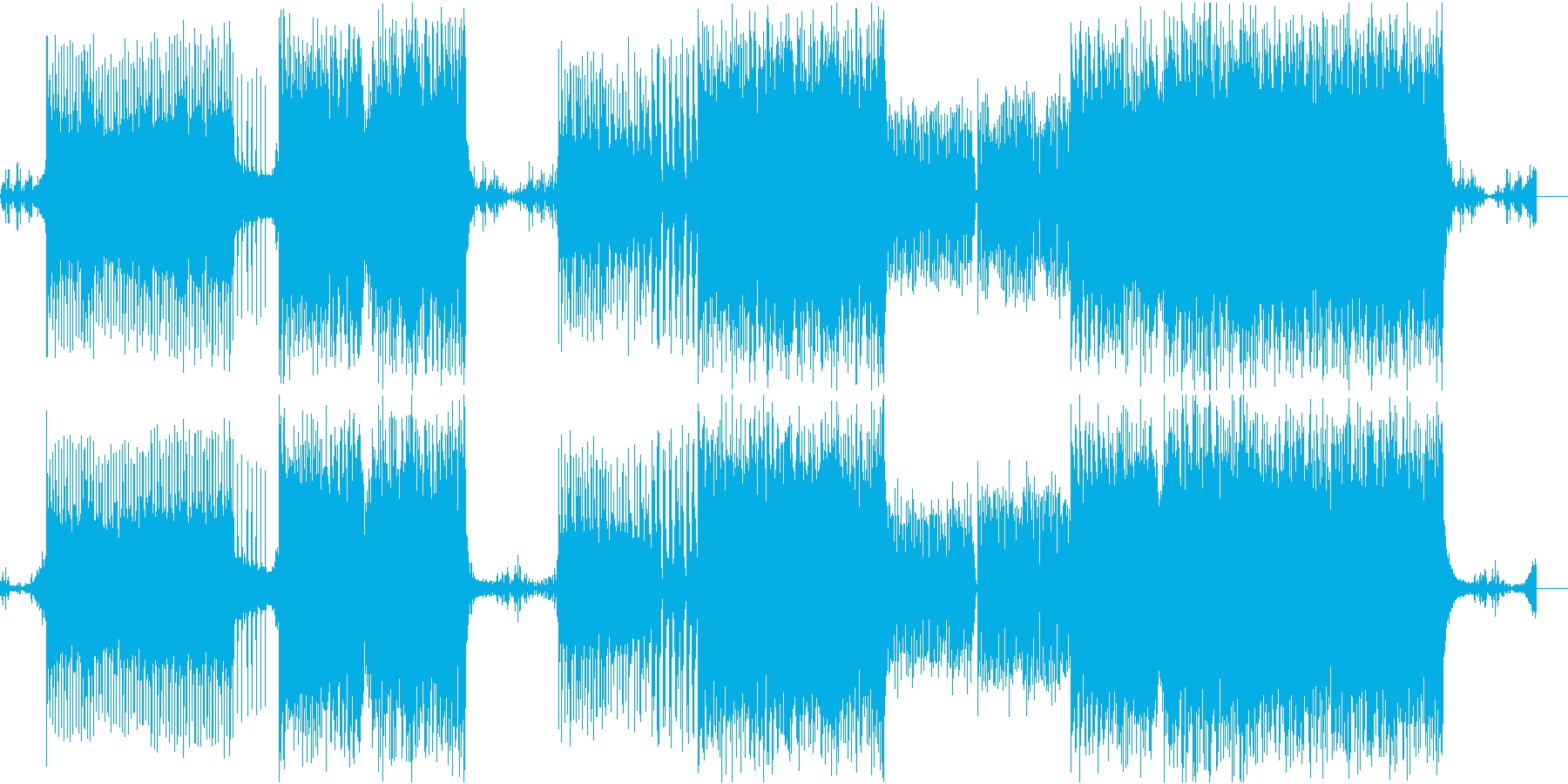 エレクトロなメロディが印象的な楽曲の再生済みの波形