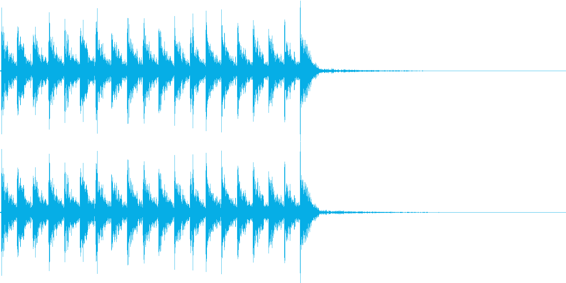 ダダダ...。発砲音E(連射・長め)の再生済みの波形